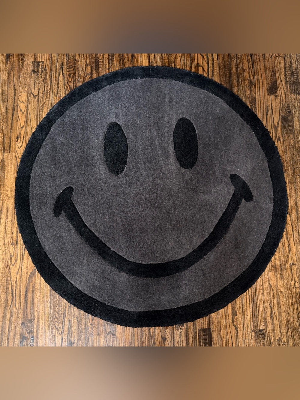 Chinatown Market Urban Outfitters Exclusive Monochrome Smiley 46” 6ft Plush Rug